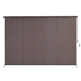 Instahut 3X2.5M Outdoor Blinds Awning Roll Down Retractable Knit Fabric Outdoor Blinds Window Shade Brown