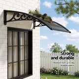 Instahut Window Awning Drainage 0.6mx0.6m Outdoor Brown