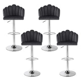 Artiss Bar Stool X4 Kitchen Dining Counter Gaslift Chair Adjustable Velvet Grey