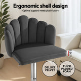 Artiss Bar Stool X4 Kitchen Dining Counter Gaslift Chair Adjustable Velvet Grey