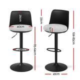 Artiss 2x Bar Stools Kitchen Swivel Gas Lift Counter Dining Chair Curved Black