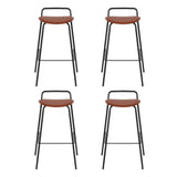 4x Artiss Bar Stools Kitchen Counter Dining Chair Metal Brown