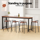 4x Artiss Bar Stools Kitchen Counter Dining Chair Metal Brown