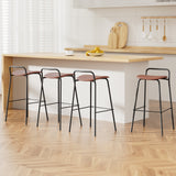 4x Artiss Bar Stools Kitchen Counter Dining Chair Metal Brown