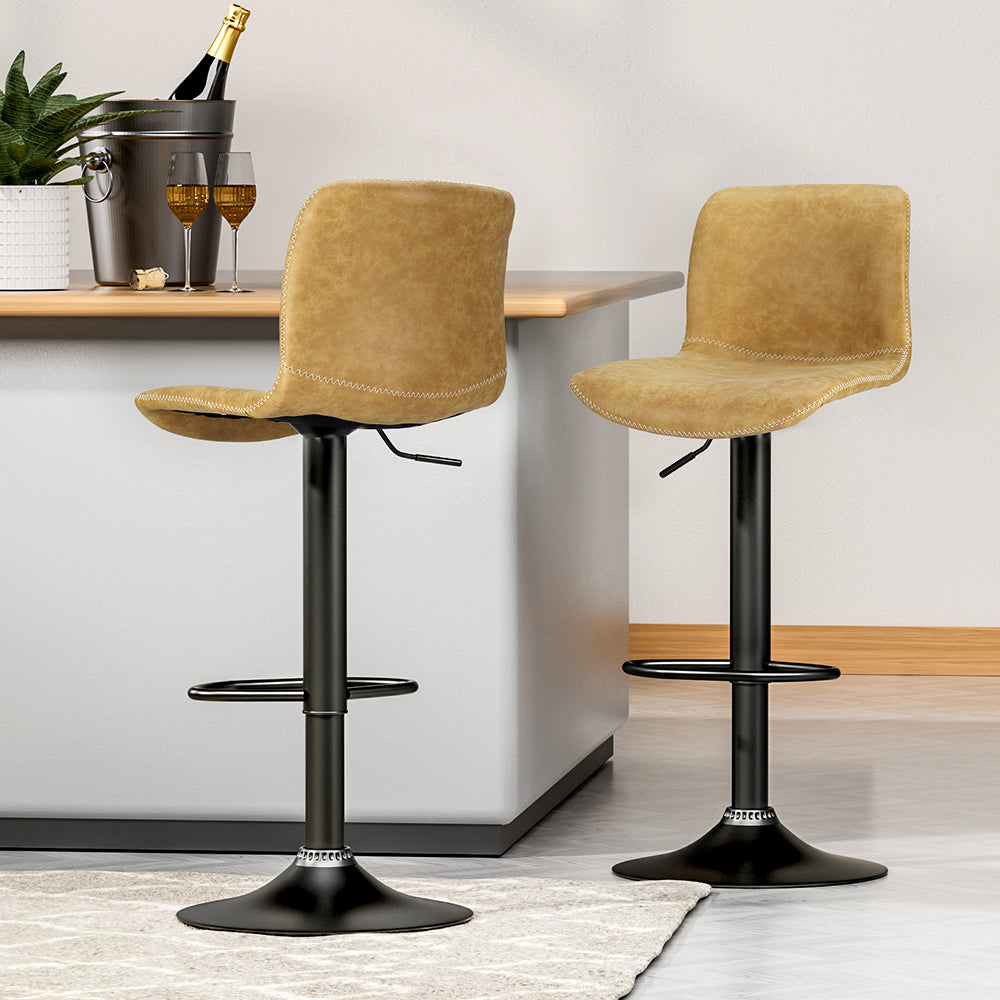 Set of 2 Bar Stools yellow
