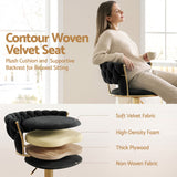 Artiss 4x Bar Stools Gas Lift Adjustable Velvet Woven Backrest Vivien Black