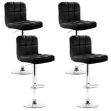 Artiss 4x Bar Stools Leather Gas Lift Black