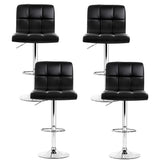 Artiss 4x Bar Stools Leather Gas Lift Black