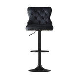 Artiss 4x Velvet Bar Stool Adjustable Height Nailhead Trim Kitchen Counter Stool