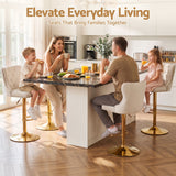 Artiss 4x Bar Stools Counter Chair Kitchen Adjustable Nailhead Trim Velvet Ivory