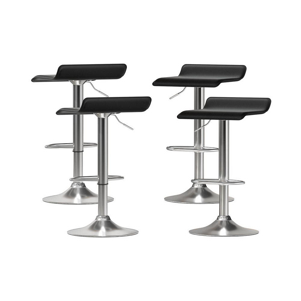 Wade 4x Bar Stools Faux Leather Chair Black