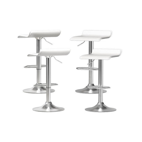 Wade 4x Bar Stools Faux Leather Chair White