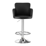 Artiss 1x Leather Bar Stools Swivel Adjustable Gas Lift PU Counter Chairs Black