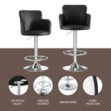 Artiss 1x Leather Bar Stools Swivel Adjustable Gas Lift PU Counter Chairs Black