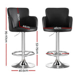 Artiss 3x Bar Stools Counter Chairs Swivel Adjustable Tub PU Leather Black