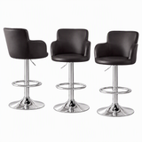 Artiss 3x Bar Stools Counter Chairs Swivel Adjustable Tub PU Leather Brown