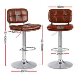 Artiss 4x Bar Stools Kitchen Swivel Gas Lift Counter Chair Tuft PU Leather Brown