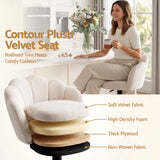 Artiss 4x Bar Stools Counter Chair Adjustable Shell Backrest Velvet Nessah Ivory