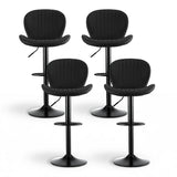 Artiss 4x Bar Stools Kitchen Swivel Gas Lift Counter Chair Shell Leather Black