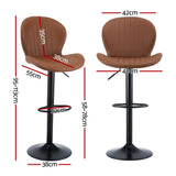 Artiss 4x Bar Stools Kitchen Swivel Gas Lift Counter Chair Shell Leather Brown