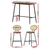 Artiss Bar Table Stools Set Dining Desk Industrial Kitchen Chairs Cafe Pub