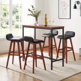 Artiss 5Pcs Bar Table and Stools Set Dining Desk Kitchen Chairs Cafe Pub Wood