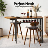 Artiss 3PCS Bar Table and Stools Set Dining Table Solid Wood Kitchen Chairs Cafe Pub