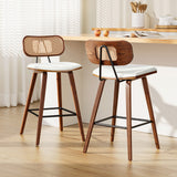 2x Artiss Bar Stools Kitchen Counter Rattan Chairs PU Leather Padding