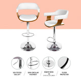 Artiss Bar Stools X3 Kitchen Counter Chair Gas Lift Swivel PU Selina White