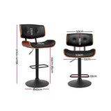 Artiss Bar Stools X3 Kitchen Counter Chair Gas Lift Swivel PU Cherry All Black