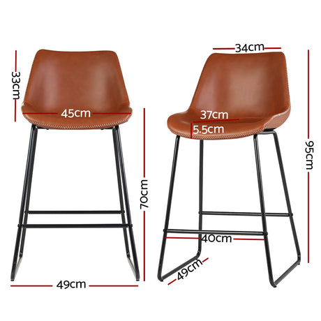 Fenella Bar Stool Burnt Orange x 2