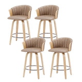 Artiss Wooden Bar Stools Set of 4 Swivel Kitchen Counter Stools Chair 66cm Khaki
