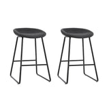 Ludovic 2x Bar Stools Kitchen Dining Chairs Counter Stool PU Leather Metal