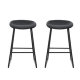 Ludovic 2x Bar Stools Kitchen Dining Chairs Counter Stool PU Leather Metal
