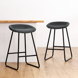 Ludovic 2x Bar Stools Kitchen Dining Chairs Counter Stool PU Leather Metal