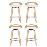 Artiss 4x Bar Stools Swivel Dining Chairs Low Back Counter Seat PU Cushion