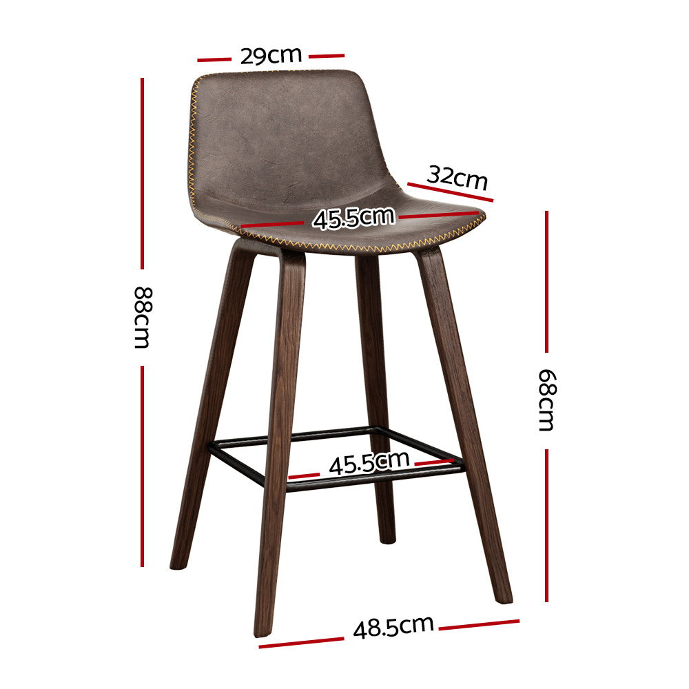 2x Bentwood Bar Stool Walnut Brown