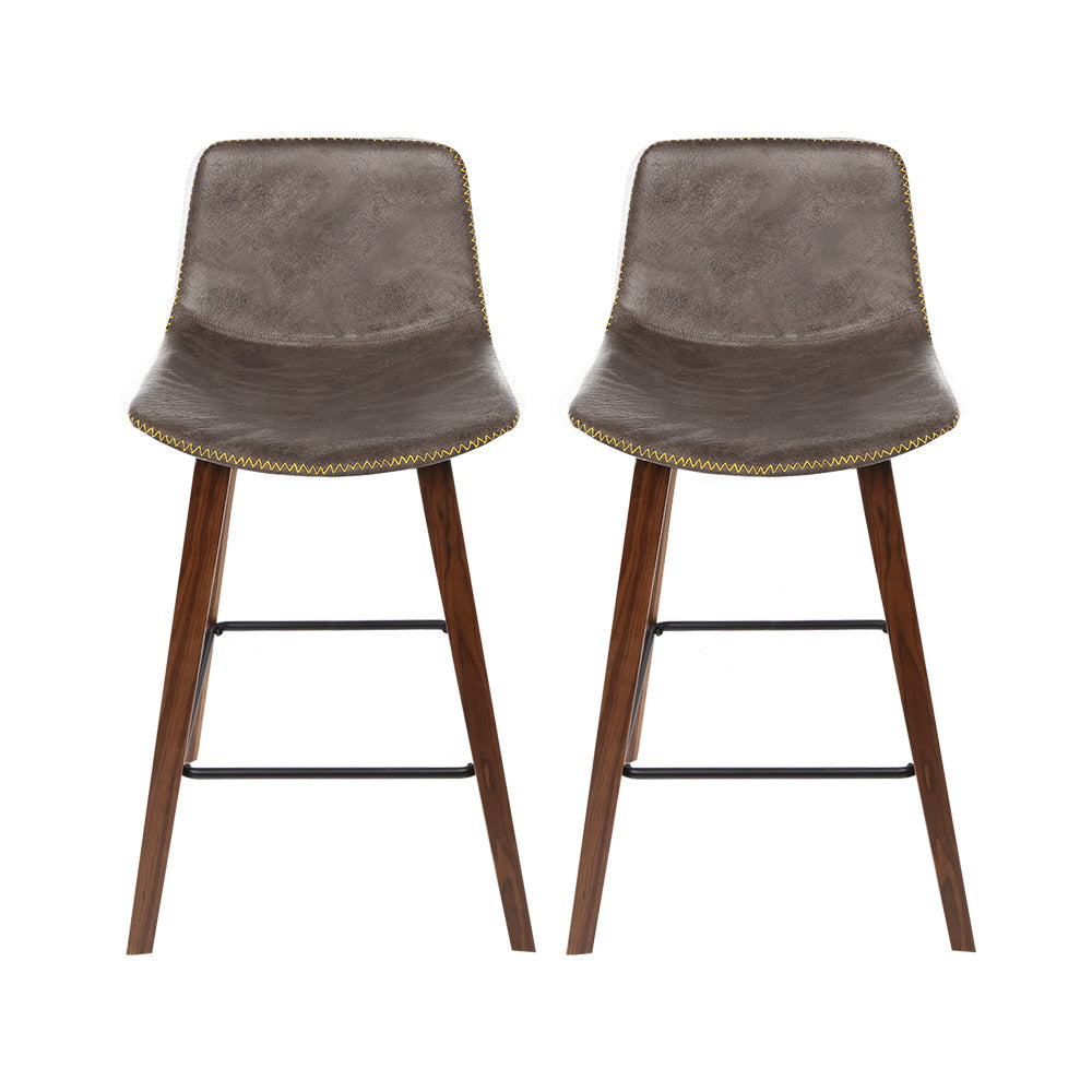 2x Bentwood Bar Stool Walnut Brown