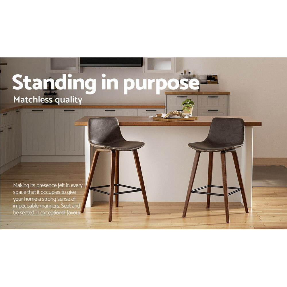 2x Bentwood Bar Stool Walnut Brown