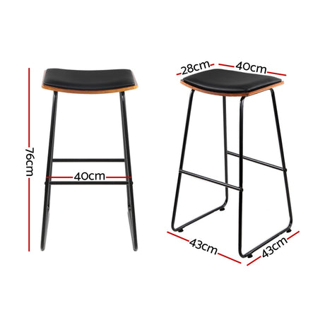 Bar Stools Kitchen Metal Chairs x2