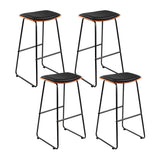 Porter 4x Bar Stools Leather Padded Metal