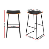 Porter 4x Bar Stools Leather Padded Metal