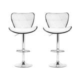 Artiss 2x Bar Stools Gas Lift Leather Seat White