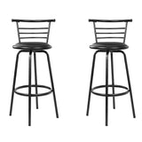 Artiss 2x Bar Stools Swivel Leather Padded Metal