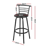 Artiss 4x Bar Stools Swivel Leather Padded Metal