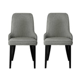 Artiss Dining Chairs Set of 2 Linen Fabric Grey