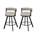 Artiss Bar Stools Set of 2 Swivel Kitchen Chair Metal Counter Beige Leather
