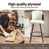 Artiss Wooden Bar Stools Swivel Kitchen Counter Stool Chair 58cm Seat Height