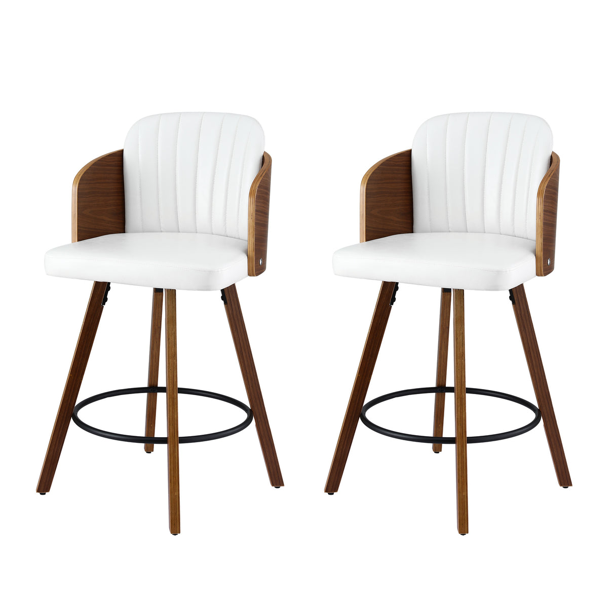 Artiss Wooden Bar Stools Swivel Kitchen Counter Stool Chair 58cm Seat Height