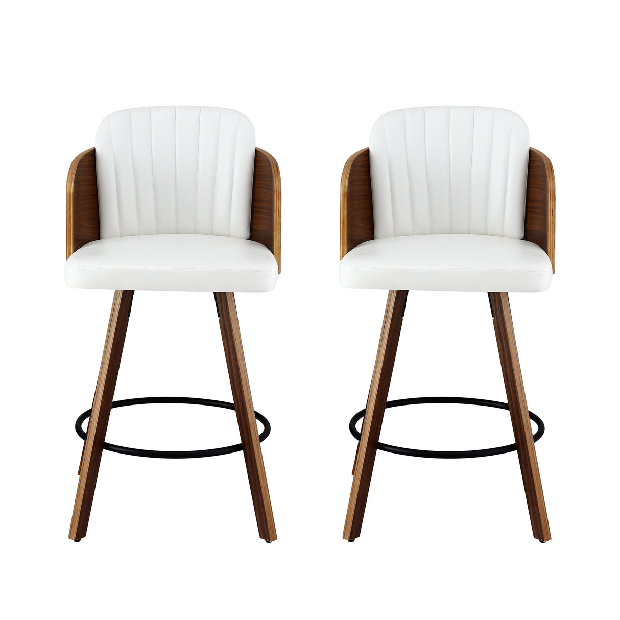 Artiss Wooden Bar Stools Swivel Kitchen Counter Stool Chair 58cm Seat Height